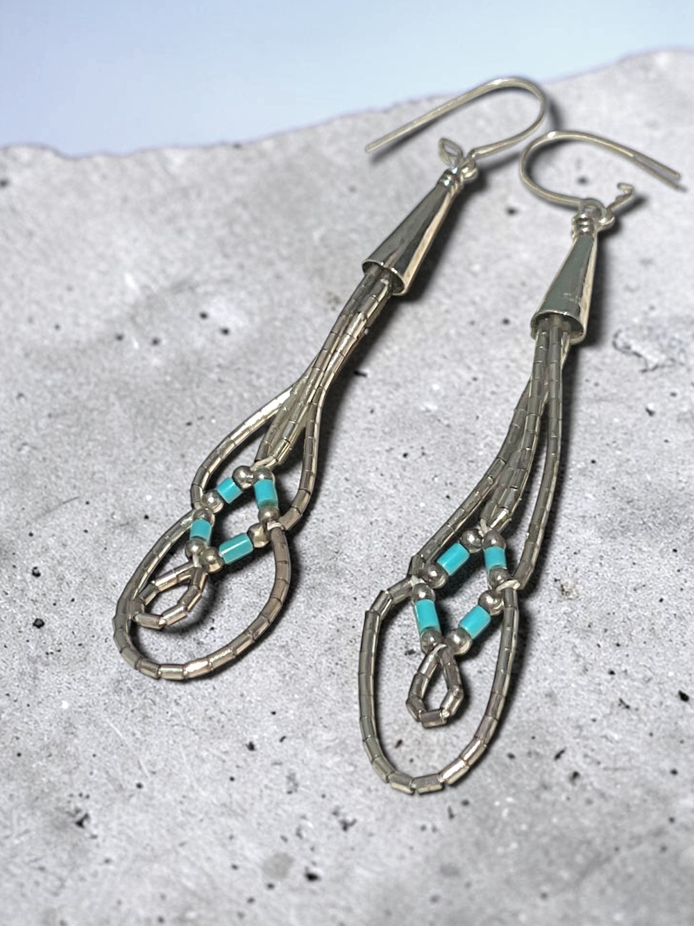 🌺Vintage Southwest Sterling & Turquoise Earrings
